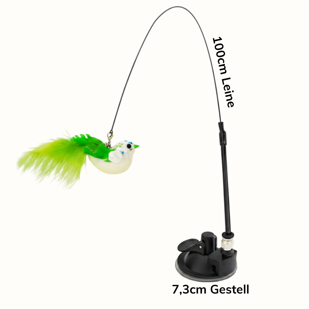 Interaktives Katzenspielzeug mit Saugnapf & Feder – Stundenlanger Spielspaß