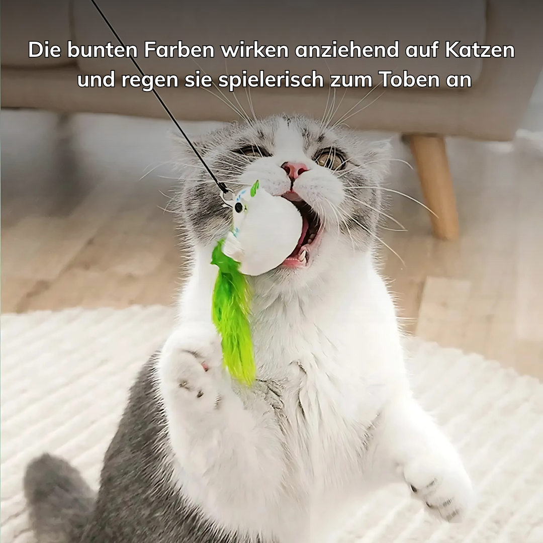 Interaktives Katzenspielzeug mit Saugnapf & Feder – Stundenlanger Spielspaß