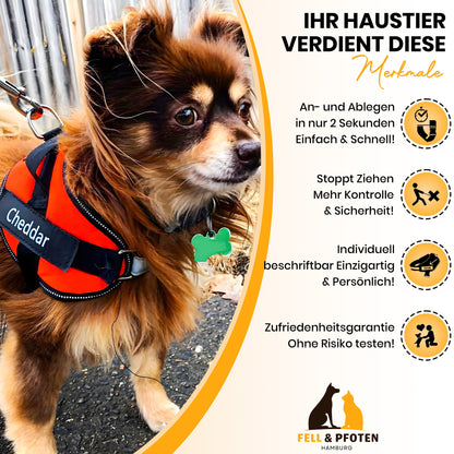 Personalisierbares Anti-Zug Hundegeschirr | Verstellbar & Hochwertig | für Kleine & Große Hunde