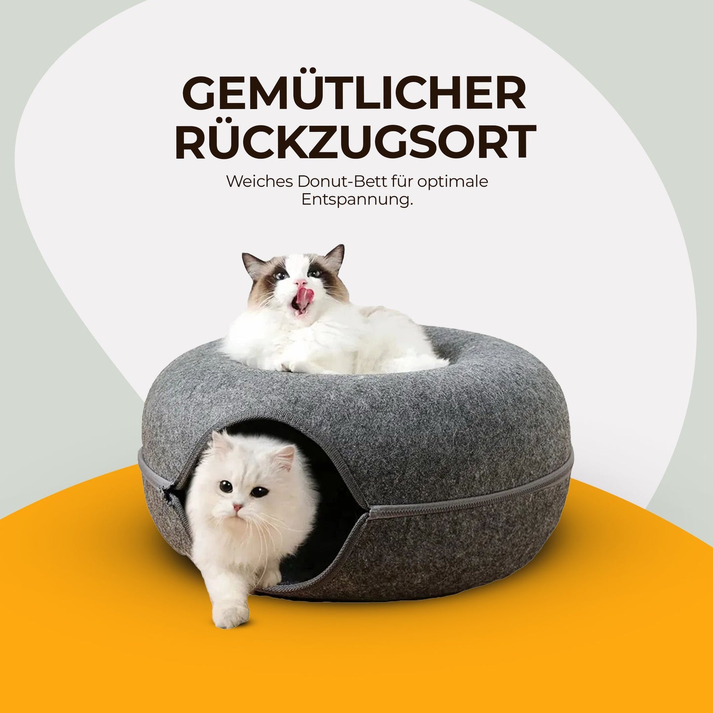 Donut Katzenbett mit Tunnel