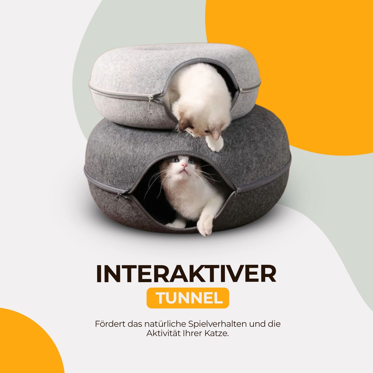 Donut Katzenbett mit Tunnel