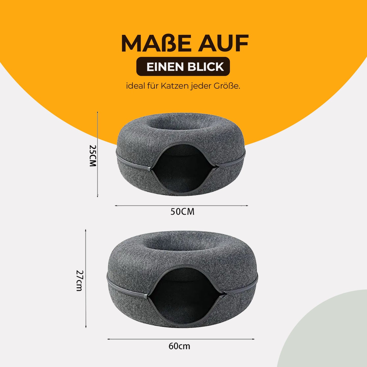 Donut Katzenbett mit Tunnel