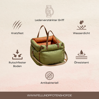 Autositz & Reise-Bett für Hunde aus Kunstleder – Urban Voyager