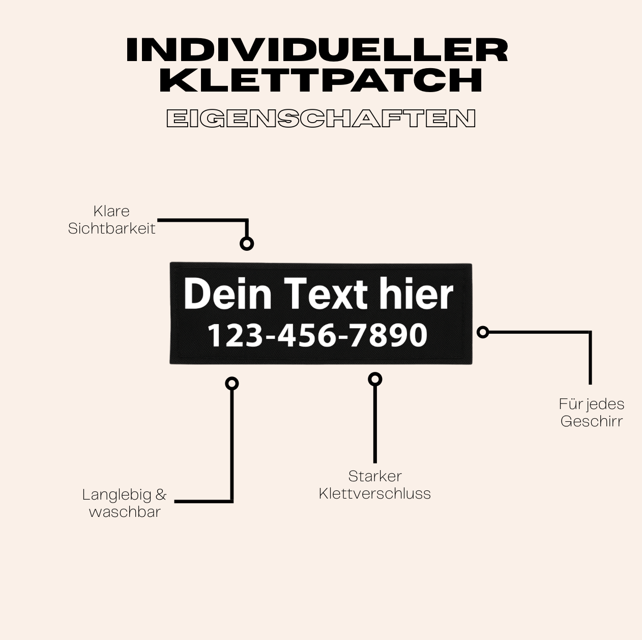 Individueller Klettpatch mit Name & Nummer