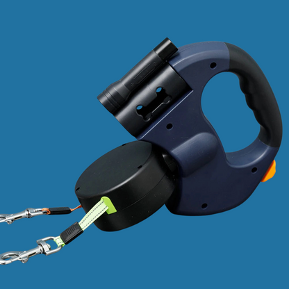 Fell & Pfoten Doppelleine – Für stressfreies Gassi zu zweit (mit 360° Entwirrmechanismus & LED-Sicherheit