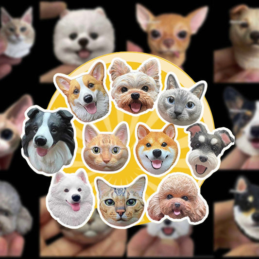 Handgefertigter Haustier Portrait Magnet DIY- Nach Deinem Foto