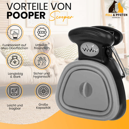 Fell & Pfoten - Pooper Scooper Kotsammler, hygienische Revolution für Hundehalter