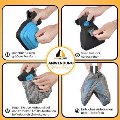 Fell & Pfoten - Pooper Scooper Kotsammler, hygienische Revolution für Hundehalter